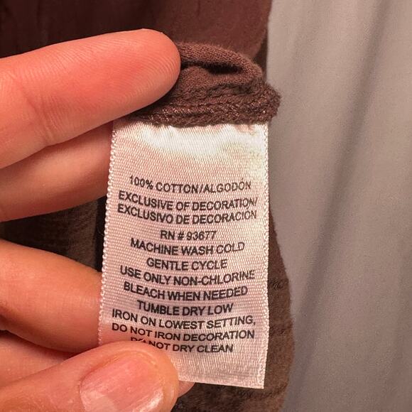 y2K Vintage Brown Peasant Blouse | Cottagecore Boho Top | 100% Cotton M - Picture 4 of 5